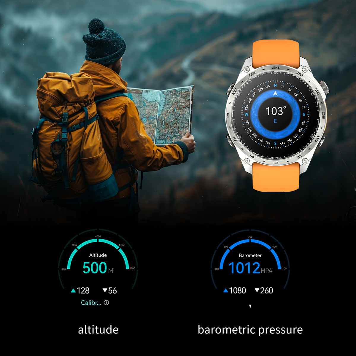 VWAR Alpha Ultra GPS Smart Watch Built-in Offline Map, 10 ATM Waterproof, 4GB Storage