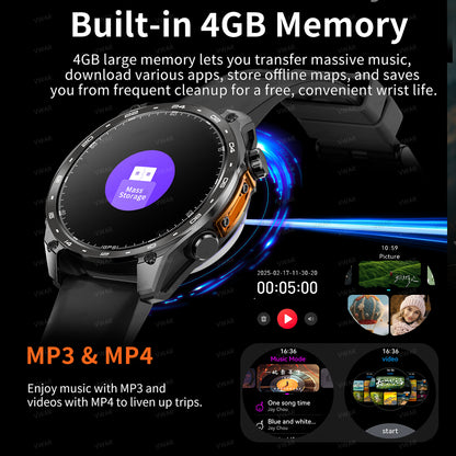 VWAR Alpha Ultra GPS Smart Watch Built-in Offline Map, 10 ATM Waterproof, 4GB Storage