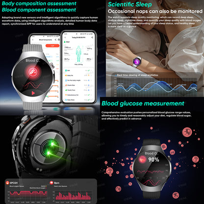 VWAR Watch 5 ECG Smart Watch for Huawei IOS-1.56" AMOLED Screen/LED Flashlight/SpO2/Stress