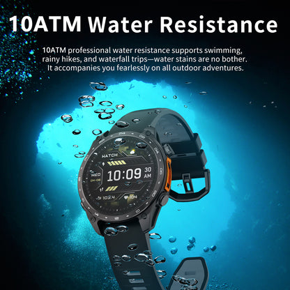 VWAR Alpha Ultra GPS Smart Watch Built-in Offline Map, 10 ATM Waterproof, 4GB Storage