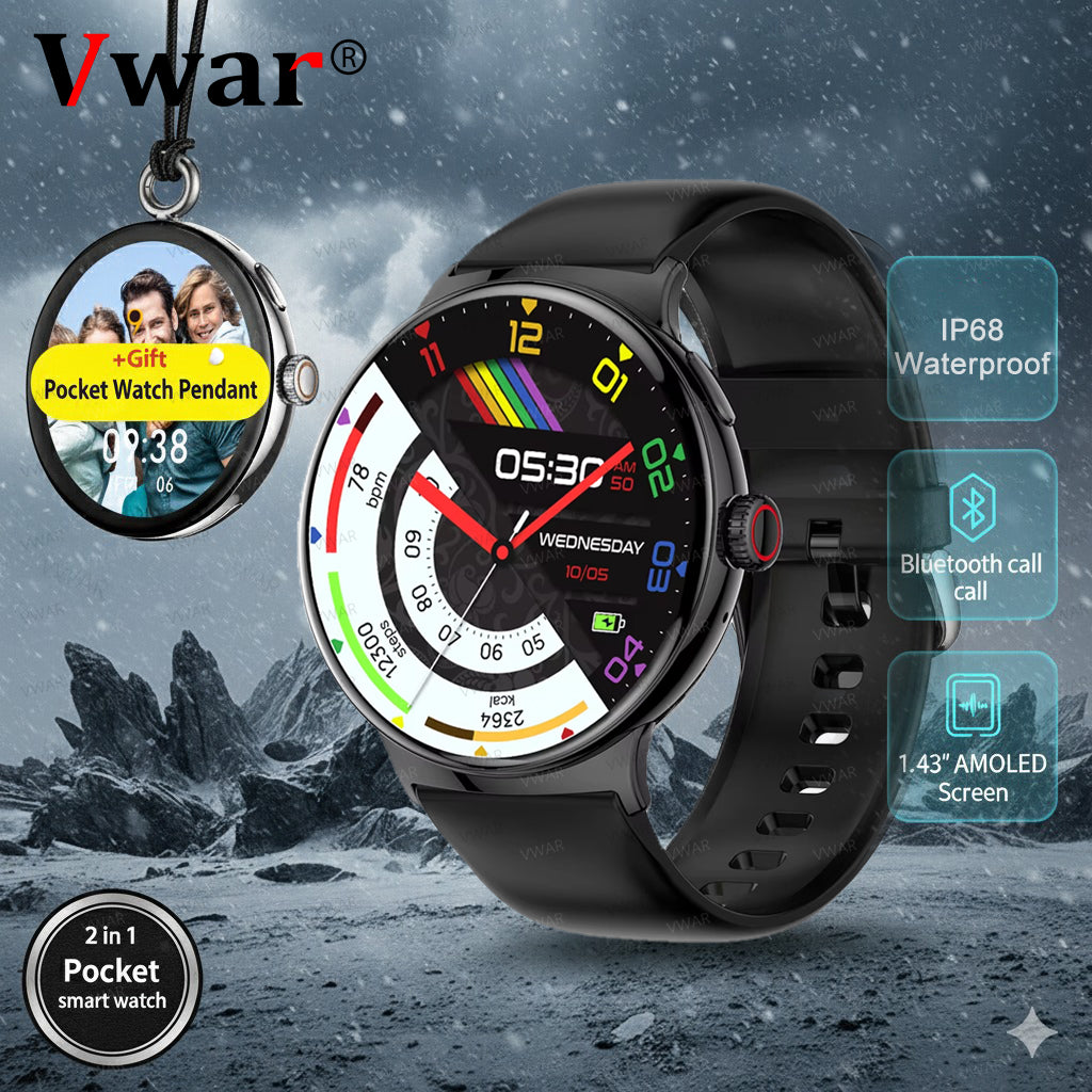 VWAR Pocket Watch and Smart Watch 2 in 1 for iPhone Google Pixel Phone