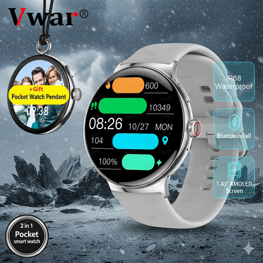 VWAR Pocket Watch and Smart Watch 2 in 1 for iPhone Google Pixel Phone