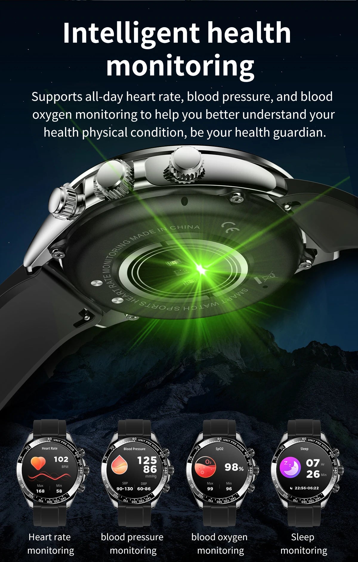 Luxury Business Smartwatch Vwar AK-63 Blood Oxygen Heart Rate Monitor 1.43" AMOLED Screen Bluetooth Call