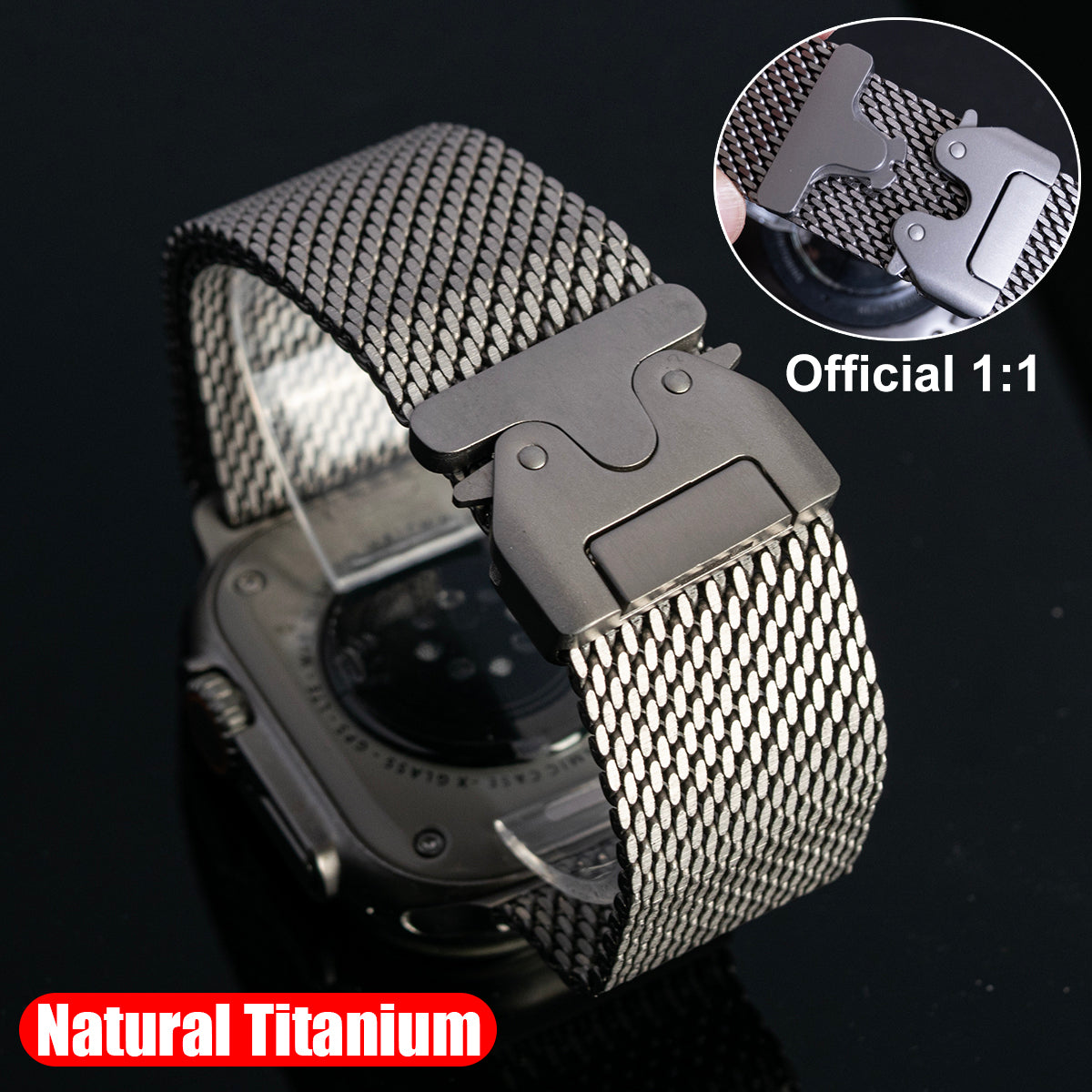 100% pure Titanium Milanese Loop Strap for Apple Watch Ultra