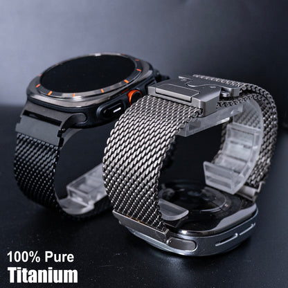Pure Titanium Band for Samsung Galaxy Watch 8/8 Classic Milanese Loop Strap