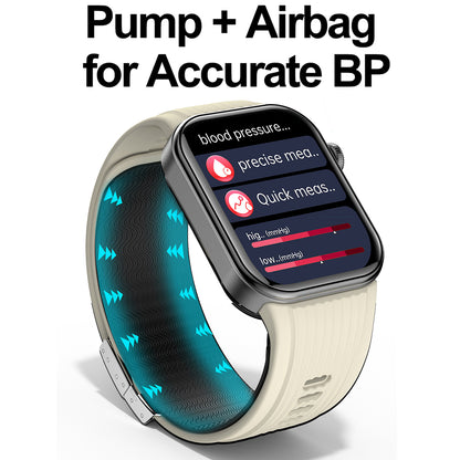 VWAR D2 Ultra Medical Grade Smart Watch Air Pump Air Bag Blood Pressure Monitor ECG PPG Non-invasive Blood Sugar Uric Acid Elder Watch for Huawei