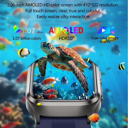 VWAR D2 Pro Medical Grade Smart Watch Air Pump Air Bag Blood Pressure Monitor ECG Non-invasive Blood Sugar Heart Rate Uric Acid Elder Watch for Huawei IOS Phone