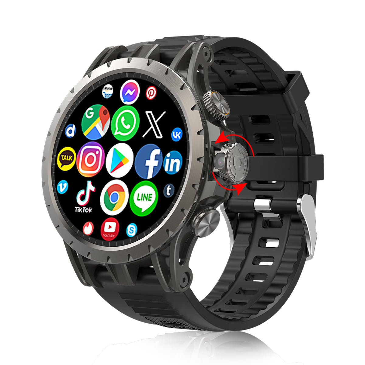 Vwar Q-85 Smart Watch 4G LTE Android System Rotation Camera GPS/WIFI/Google Play Store