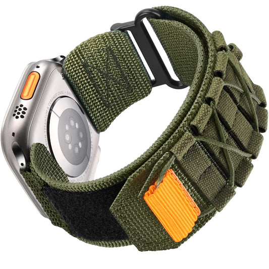 Pulseira esportiva alpina tática para apple watch band série 8/7/6/5/4/ ultra 2 49mm pulseira de nylon design tecido 42/44/45/38/40/41mm