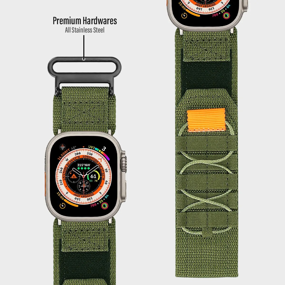 Pulseira esportiva alpina tática para apple watch band série 8/7/6/5/4/ ultra 2 49mm pulseira de nylon design tecido 42/44/45/38/40/41mm