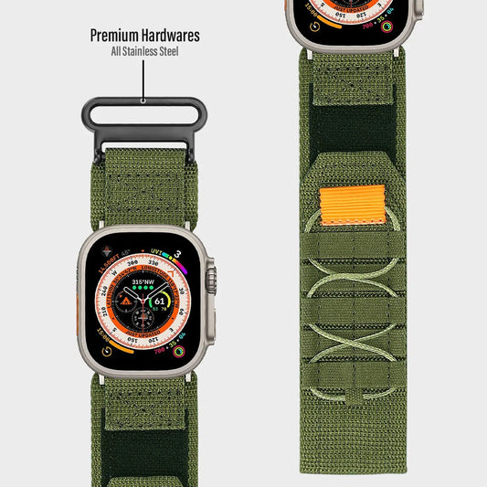 Correa deportiva alpina táctica para Apple Watch Band Series 8/7/6/5/4/ Ultra 2 49mm correa de nailon Diseño tejido 42/44/45/38/40/41MM