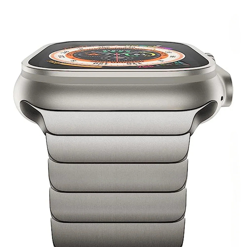 Titanium color stainless steel  band For Apple Watch Ultra 2 49mm 9 8 7 5 4 se