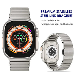 Titanium color stainless steel  band For Apple Watch Ultra 2 49mm 9 8 7 5 4 se