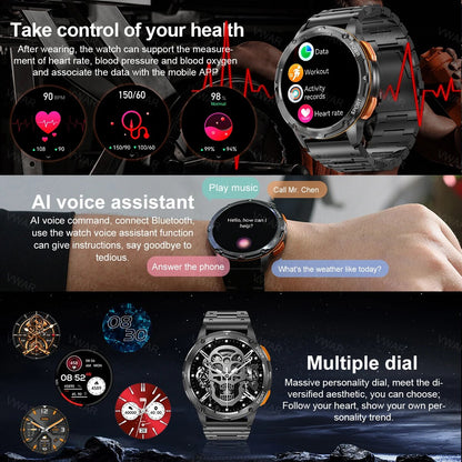 VWAR TANK T2 Military Ultra Smartwatch AMOLED AI Voice Call ip68