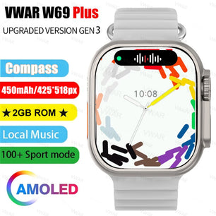 Vwar w69 plus + ultra relógio inteligente série 9 2.2 