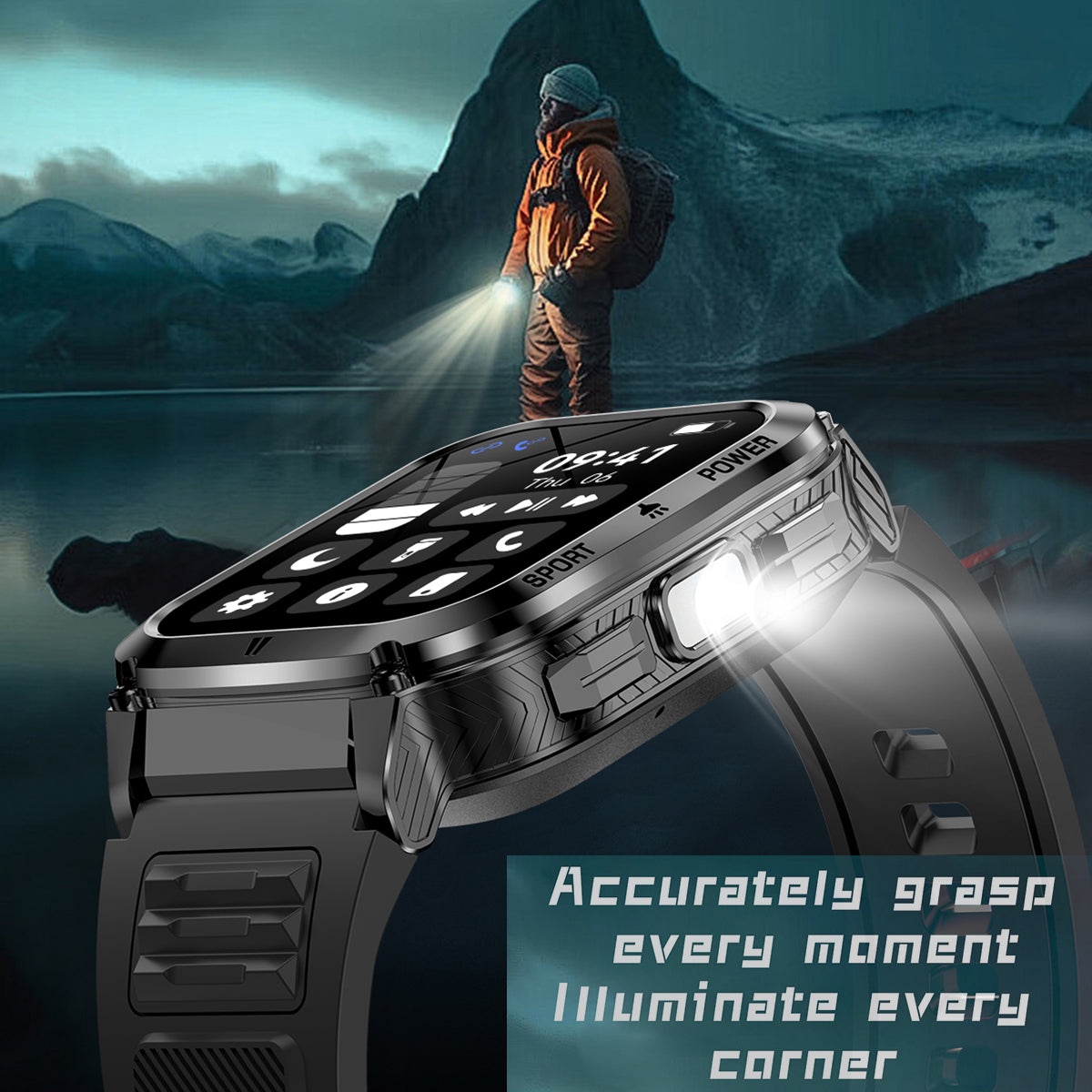 VWAR NX30 Tactical Smart Watch GPS 3ATM Waterproof Heart Rate Blood Oxygen Sleep Monitor