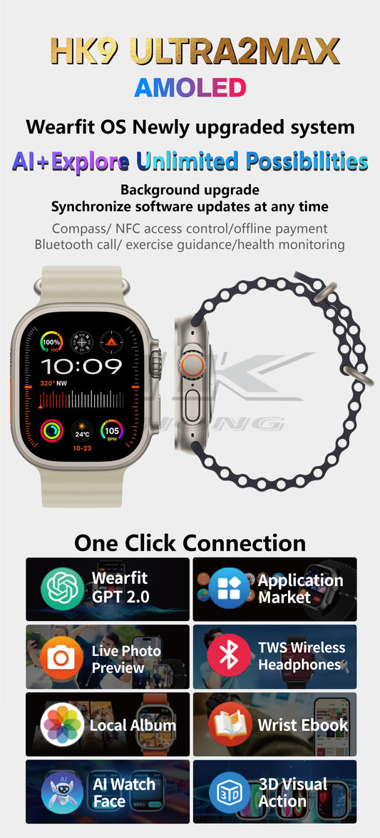HK9 Ultra 2 MAX Smart Watch support Live Photos Preview- 2024 NEW- by VWAR