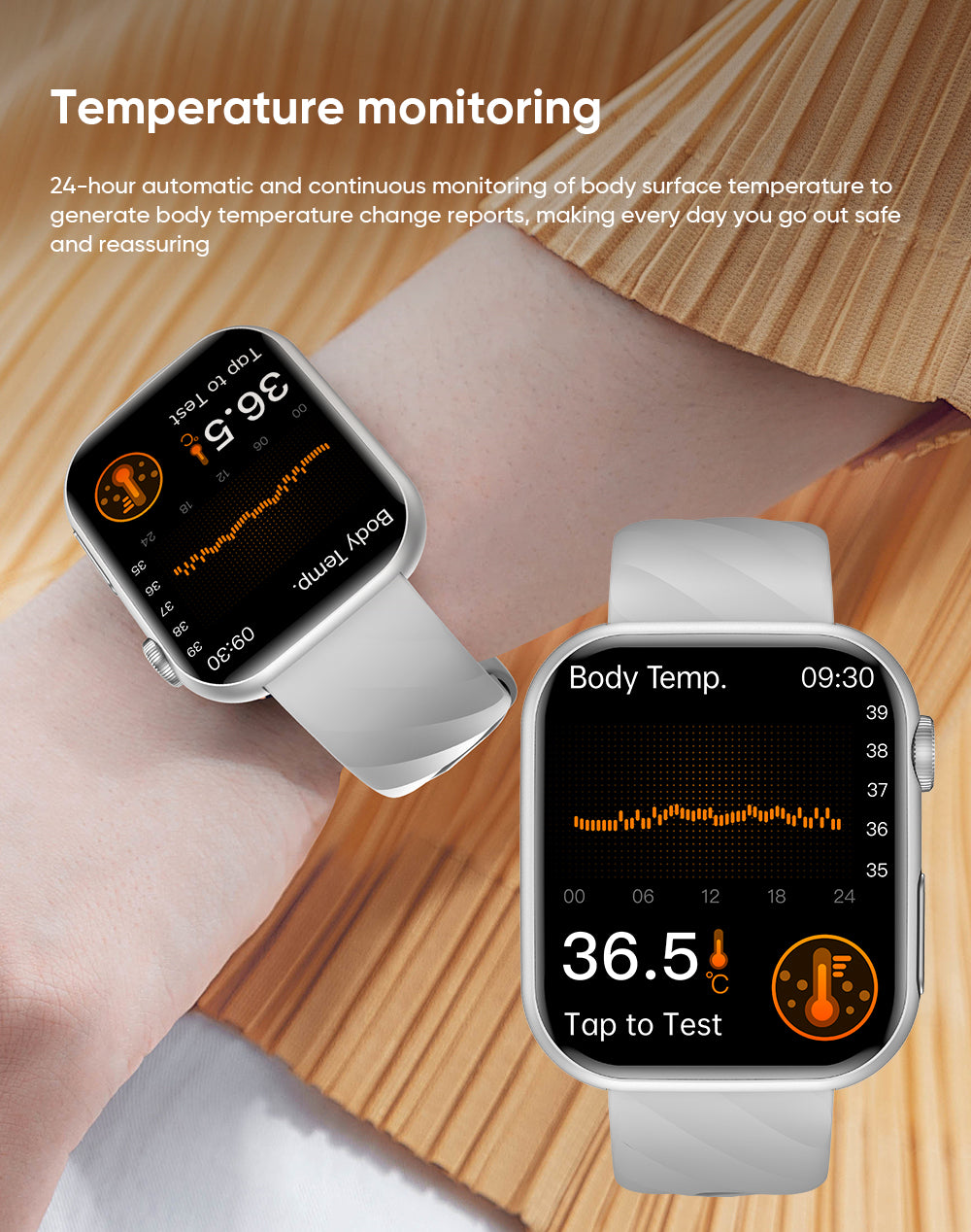 Vwar Fit3 Pro Health Smartwatch ECG+PPG, Body Temperature, Non-invasive Blood Glucose 1.97" AMOLED Screen