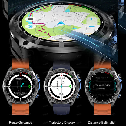 VWAR TANK T5 Tactical Smart Watch Built-in GPS Offline Map, 4GB Memory, 3 ATM Waterproof Men Military Watches