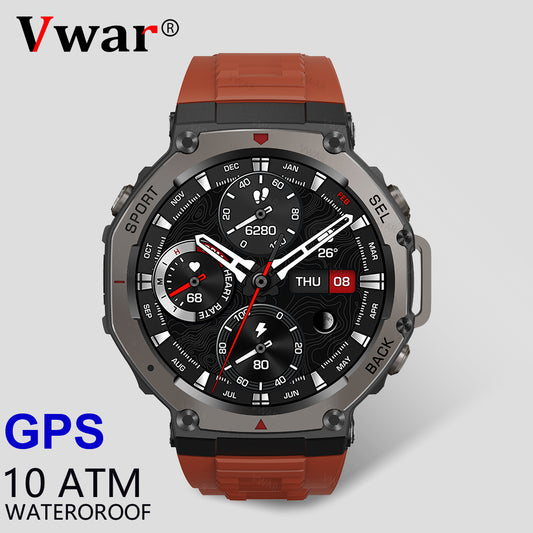 2025 NEW GPS Military Smart Watch 10 ATM Waterproof Built-in Dual-band GNSS Compass 170 Sport Modes Smartwatch