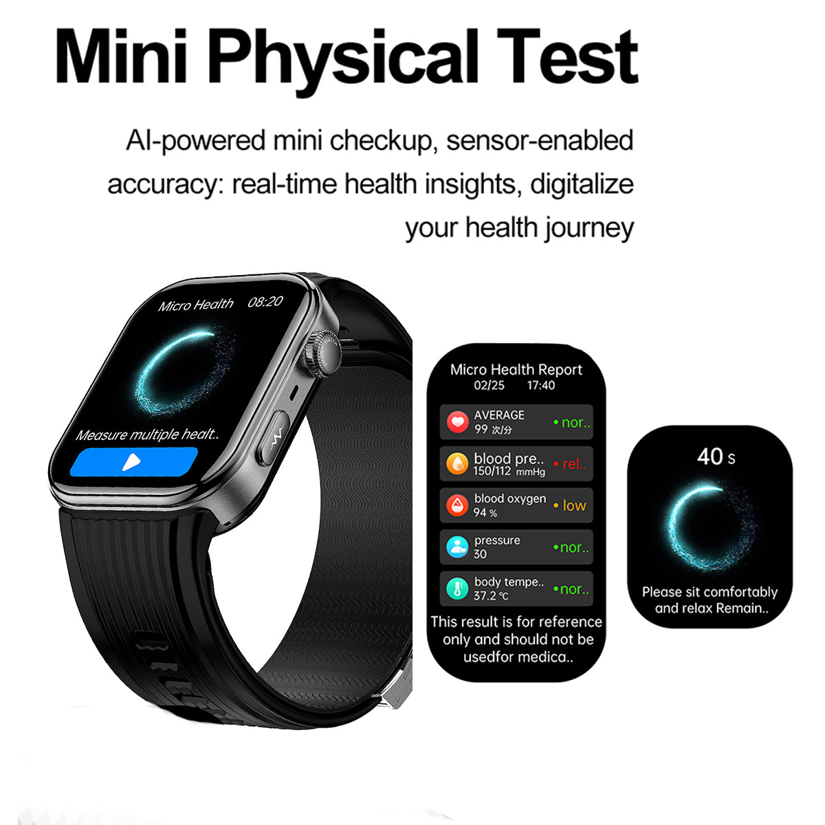 VWAR D2 Ultra Medical Grade Smart Watch Air Pump Air Bag Blood Pressure Monitor ECG PPG Non-invasive Blood Sugar Uric Acid Elder Watch for Huawei