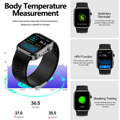 VWAR D2 Ultra Medical Grade Smart Watch Air Pump Air Bag Blood Pressure Monitor ECG PPG Non-invasive Blood Sugar Uric Acid Elder Watch for Huawei