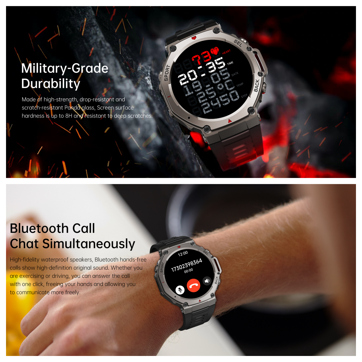 2025 NEW GPS Military Smart Watch 10 ATM Waterproof Built in Dual band GNSS Compass 170 Sport Modes Smartwatch